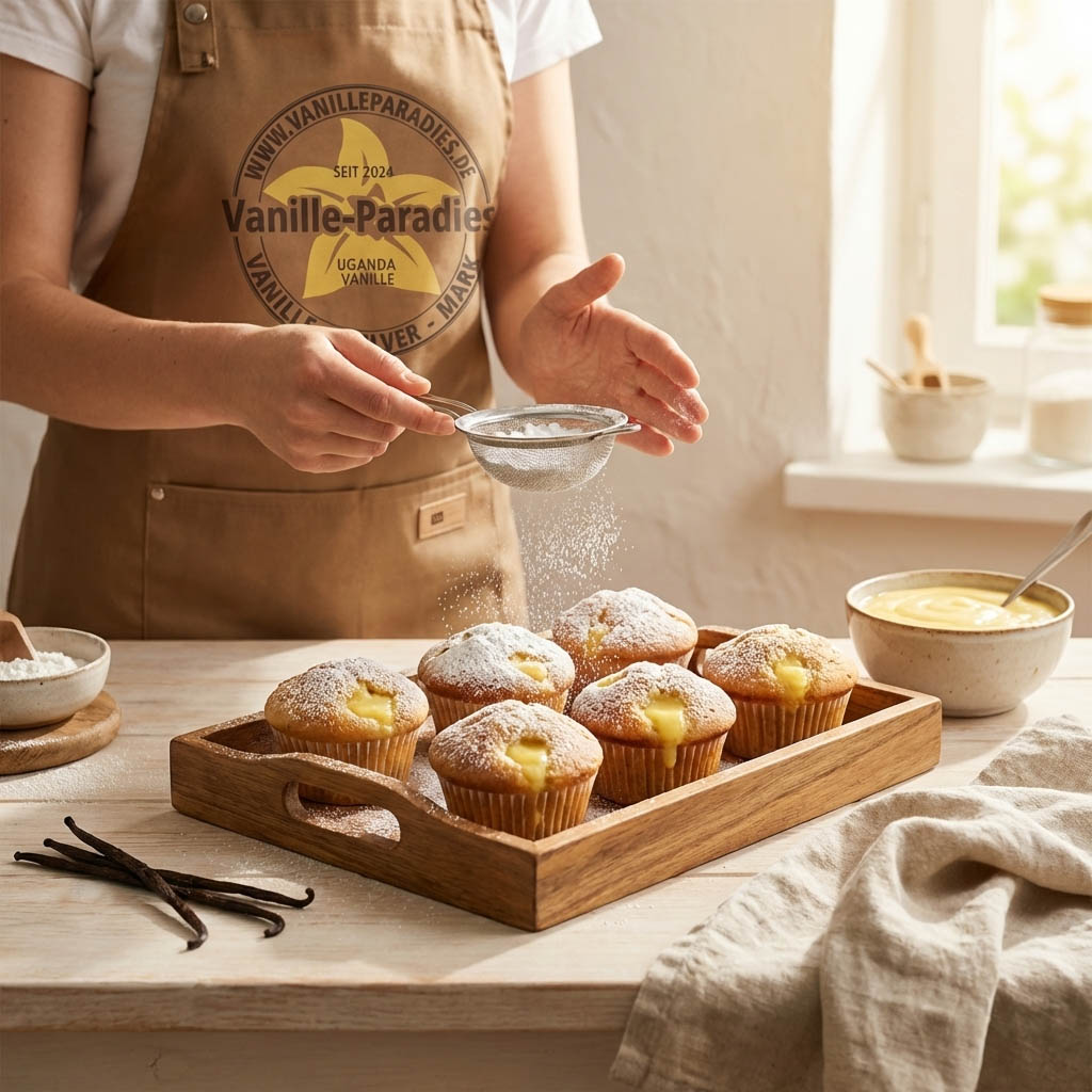 Vanillepulver Rezept 2: Muffins mit Vanillepudding-Füllung – Vanillepulver Rezept für saftige Muffins