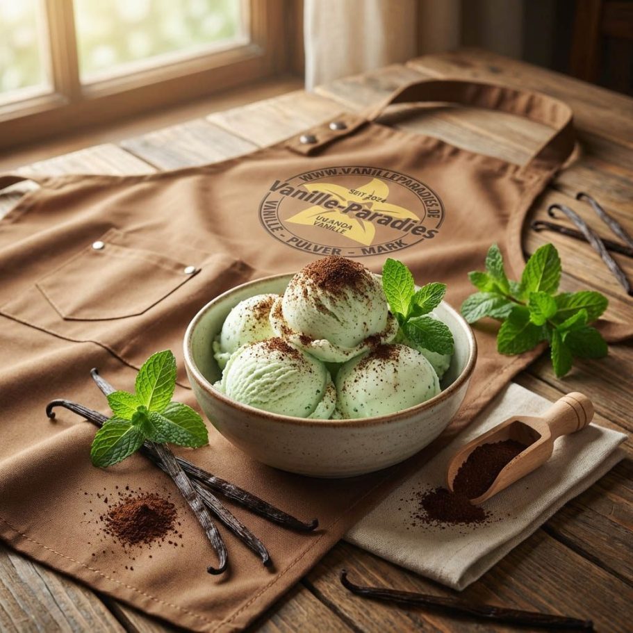 Vanille-Minz-Eiscreme&nbsp;mit hochwertigem Vanillepulver
