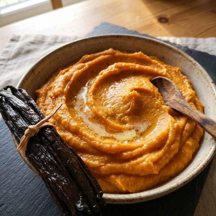 Süßkartoffelstampf mit echter Vanille Süßkartoffelstampf mit echter Vanille