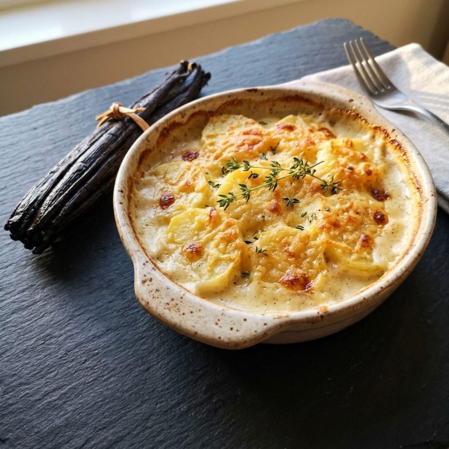 Kartoffelgratin mit Uganda-Vanille Kartoffelgratin mit Uganda-Vanille