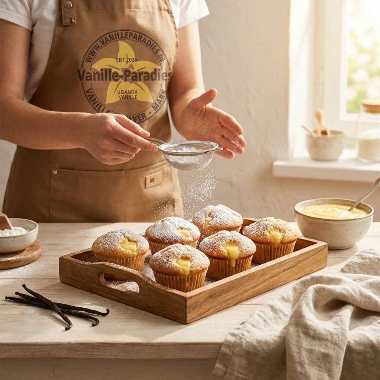 Saftige Muffins mit Vanillepudding-Füllung Saftige Muffins mit Vanillepudding-Füllung