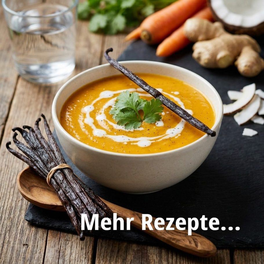 Karotten-Ingwer-Suppe mit echter Uganda-Vanille Karotten-Ingwer-Suppe mit echter Uganda-Vanille