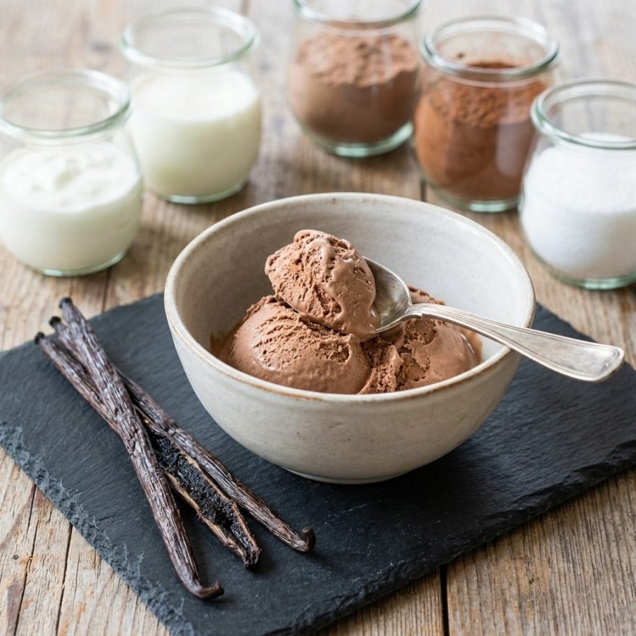 Schoko-Protein-Eis mit echter Uganda-Vanille