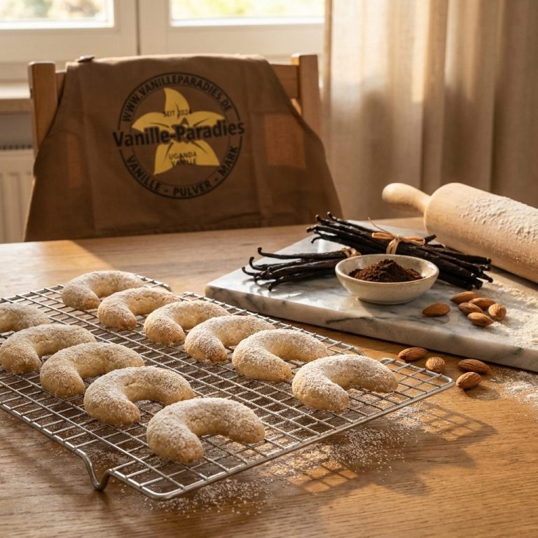 Klassische Vanillekipferl mit echter Uganda Vanille Klassische Vanillekipferl mit echter Uganda Vanille